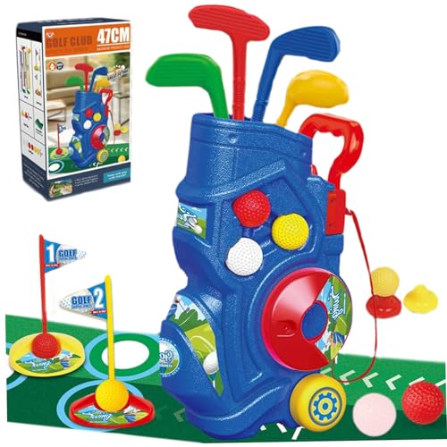 Lawnrden Kleinkindgolf -Set, Kindergolfschläger mit Matte, Innen im Freien Sportgolfspielzeug mit Aufbewahrungsbox Geburtstag, Weihnachten von Lawnrden