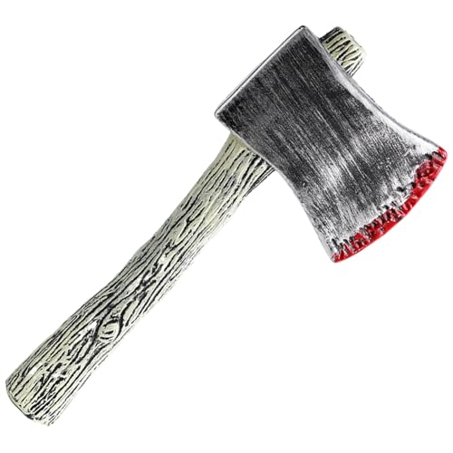 Lawnrden Lumberjack Kostüm -Requisite -Spielzeug, gefälschte Axt, blutige Realistische Axe Realistic Toy Axe mit Griff, Plastik Axt für Cosplay, Kostüm, Streich, Halloween -Requisiten von Lawnrden