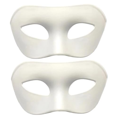 Lawnrden Masquerade -Maske, 2pcs Halbgesicht, DIY leere Maske mit Bändern, leichte komfortable Halloween -Maske - Weiß von Lawnrden