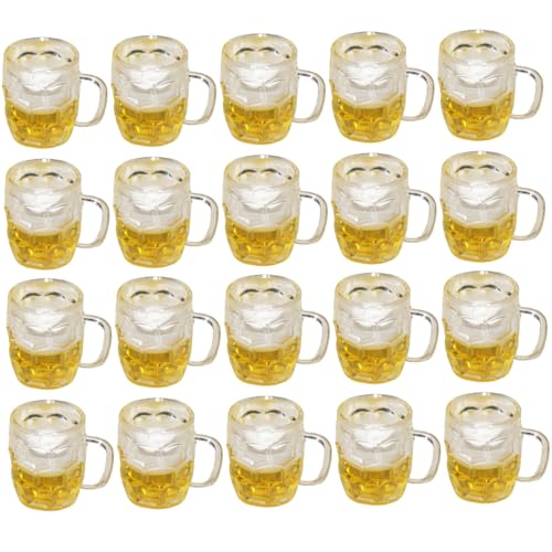 Lawnrden Mini Beer Cups Model, 20pcs niedliche Harzpuppenhaus-Bier-Becher, brechenresistente dekorative gefälschte Bierbecher für Mini DIY Crafts Accessoires von Lawnrden