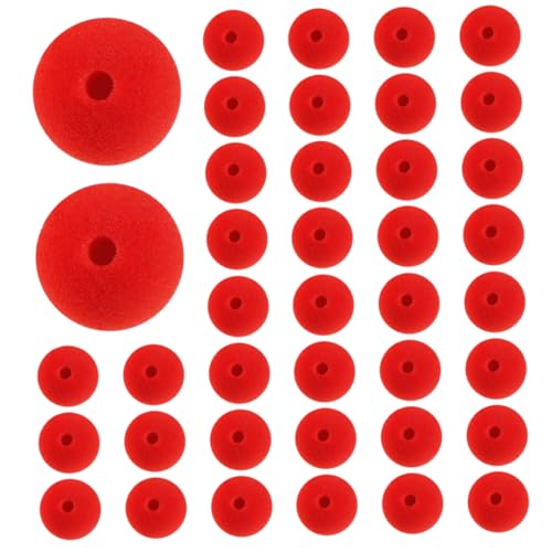 Lawnrden Rote Clownnasen, Cosplay -Nasen, Schaumzirkusnasen, Schwamm Nasen Clown Cosplay liefert Comic -Kostüm für Kinder Erwachsene 40pcs 50mm von Lawnrden