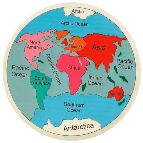 Puzzle, Weltkarten -Puzzle mit Kontinenten & Ozeanen 12 Zoll runde Holzkarte Interaktive für Kinder Lernen Bildungsspielzeug für Jungen & Mädchen Puzzle, Weltkarten -Puzzle mit Kontinenten & Ozeanen 12 Zoll runde Holzkarte Interaktive für Kinder Lernen Bildungsspielzeug für Jungen & Mädchen von Lawnrden