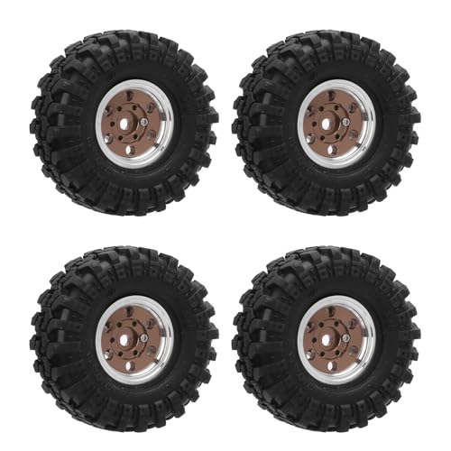 Lazmin112 1,0 Beadlock Wheel Rim, RC Car Beadlock Wheel Rand Leicht zu Installieren mit Reifen für 1/24 RC Crawler Car (Antike Messing) von Lazmin112