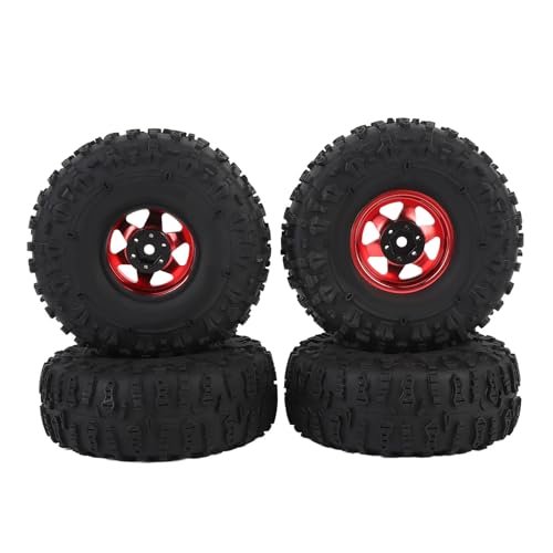 Lazmin112 RC Crawler Tire, Ausgezeichneter Grip RC -Reifen -Set für Upgrade (Rot) von Lazmin112