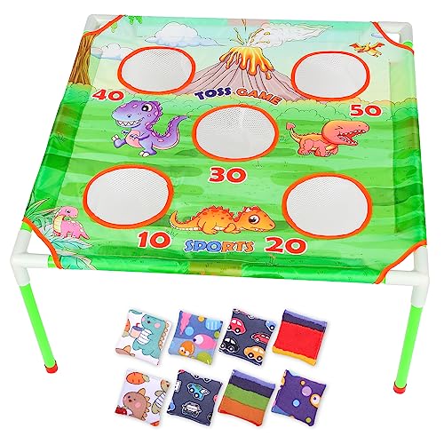 Lbsel Cornhole-Spiele für Kinder im Freien-Ringwurfspiel für Kinder-Kinderspielzeug für draußen-6 Bean Bag Toss und 5 Corn Hole Balls-Außenspielzeug für Kinder 3 4 5 6 7 9 10 11 12 von Lbsel