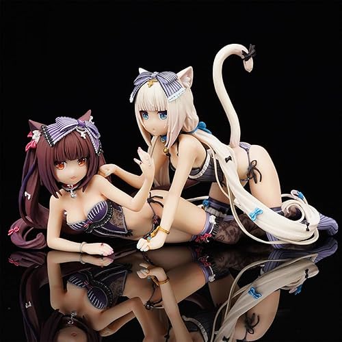 LcYxxJJ Chocola & Vanilla Figur Statuen 13 cm PVC Actionfiguren Modell Anime Collection Desktop Dekoration Sammlerstücke (Chocola & Vanille) von LcYxxJJ