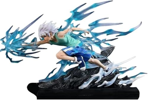 LcYxxJJ Gon Freecss Figur, Killua Zoldyck Figur Statuen 18cm PVC Action Figuren Modell Anime Collection Desktop Dekoration Sammlerstücke (Blau) von LcYxxJJ