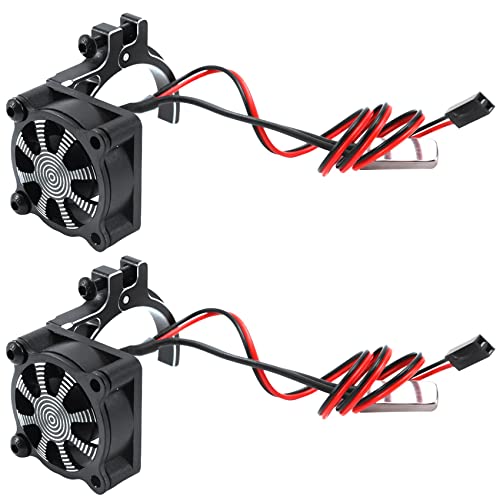 Lckiioy 2X für Rc Auto 3650 3660 550 540 Motor KüHl Körper Lüfter mit Wärme Sensor CNC Aluminium Legierung KüHl Körper von Lckiioy