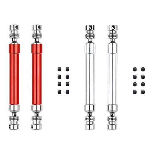 Lckiioy CVD-Antriebswelle aus Metall, 110–160 mm, für 1/10 RC Rock Crawler Axial SCX10 90046 Trx4, Rot und Silber, 2 Stück von Lckiioy