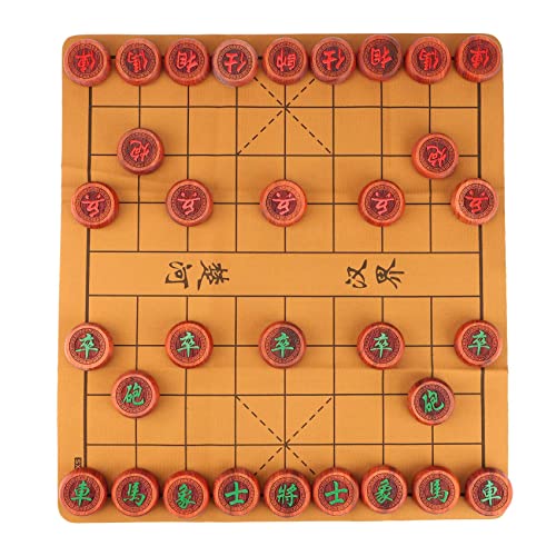 Lckiioy Chinesisches Schachspiel StüCke Aus Massivem Ebenholz Chessman Tragbares Familien Brettspiel Satz für Kinder Erwachsene Schach Geschenk von Lckiioy