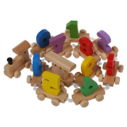 Lckiioy Digital Zahl Holzeisenbahn Figuren Eisenbahn Kinder Mini lehrreich Spielzeug von Lckiioy