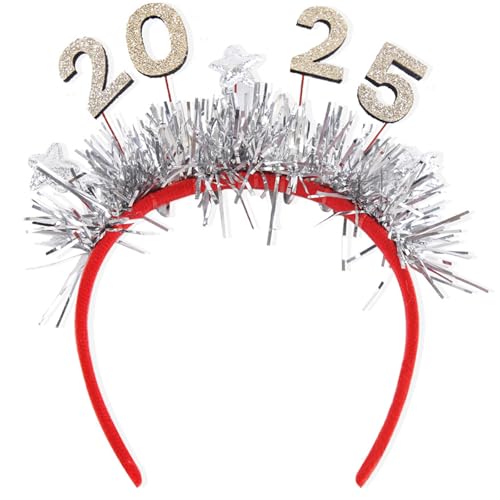 Ldabrye 2025 Neujahr Erwachsene Teens Stirnband Pailletten Buchstaben Haarreifen Karneval Party Kopfschmuck Weihnachten Party Requisiten von Ldabrye