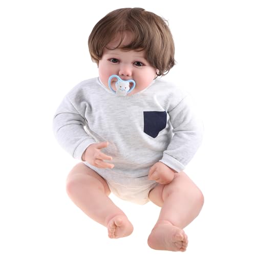 Ldabrye 24'' Baby Kuscheltier Für Wiedergeborene Realistisches Waches Kleinkind Für Schönes Schweres Lebensechtes Spielzeug Mit Geöffneten Augen Newbo von Ldabrye