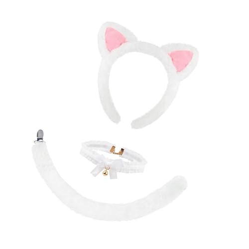 Ldabrye 3/4-teiliges Katzenkostüm, Cosplay, Ohren, Stirnband, Glocken, Choker, Schwanz, Tutu, Halloween, Tier-Kostüm, Zubehör-Set, Kostüm Ldabrye 3/4-teiliges Katzenkostüm, Cosplay, Ohren, Stirnband, Glocken, Choker, Schwanz, Tutu, Halloween, Tier-Kostüm, Zubehör-Set, Kostüm von Ldabrye