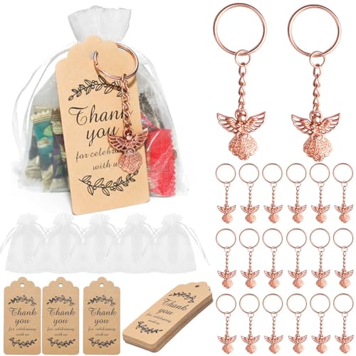 Ldabrye 30-teiliges Set Schlüsselanhänger-Sammlung mit Dankeskarten und Tasche, Hochzeits- und Geburtstags-, Party- und Souvenir-Schlüsselanhänger zum Verschenken von Ldabrye