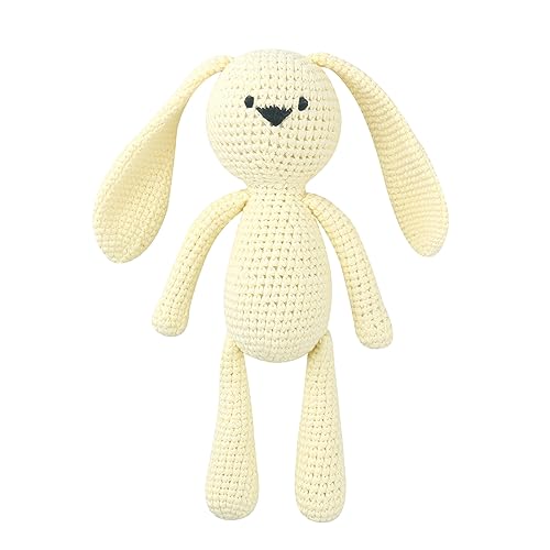 Ldabrye Baby Stofftier Kaninchen Handgemachte Plüsch Stofftier Gestrickte Baby Schlaf Spielzeug Neugeborene Geschenk Handgefertigt Für Babys von Ldabrye