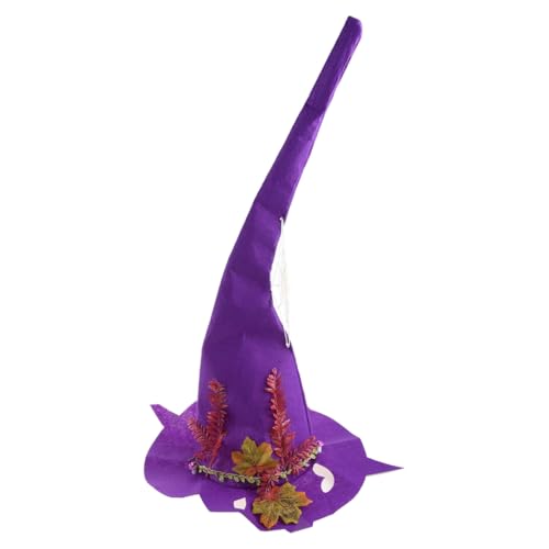 Ldabrye Bunter Zaubererhut mit künstlicher Blume, Dekoration für kreative Hexenhut, Party, Kopfbedeckung, Cosplay, Halloween von Ldabrye