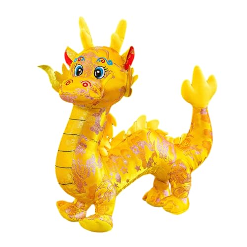 Ldabrye Cartoon 3D Drachen Plüsch Spielzeug Behänge Traditionelle Stofftier Puppen Glück Maskottchen Puppen Neujahr Geschenk Für Kinder von Ldabrye