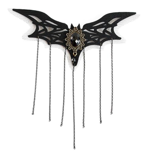 Ldabrye Gefiedertes Stirnband, Fledermaus-Kopfschmuck, Fledermaus-Halskette, Kopfkette, Halloween-Kopfschmuck, Dekoration für Frauen, Halloween-Verkleidungen von Ldabrye