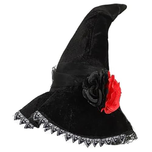 Ldabrye Halloween Hexenhut Verstellbar Frauen Hexenhut Handgemachte Hexen Schöne Hut Halloween Kostüm Zubehör von Ldabrye