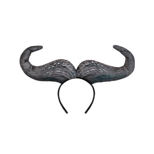 Ldabrye Kopfbedeckung Halloween Kuh Horn Stirnbänder Tier Ohr Kopfbedeckung Faltbar Plüsch Horn Haarband Haarschmuck für Halloween Party von Ldabrye