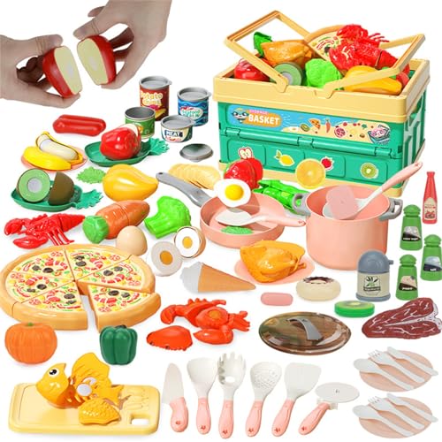 Ldabrye Kreatives Schneidespielzeug Set Für Kinder Zum Spielen Von Lebensmitteln Obst Und Gemüse Feinmotorikspielzeug Mit Küchenspielset Für Kinder von Ldabrye