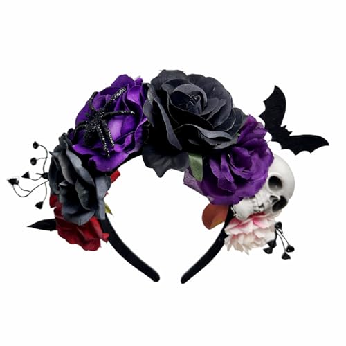 Ldabrye Kunstblumen-Haarschmuck mit Totenkopf für Kostümpartys, Halloween und Musik-Festivals, Feiern, Fotografie, tragen Sie künstliche Blume Kopfschmuck Ldabrye Kunstblumen-Haarschmuck mit Totenkopf für Kostümpartys, Halloween und Musik-Festivals, Feiern, Fotografie, tragen Sie künstliche Blume Kopfschmuck von Ldabrye