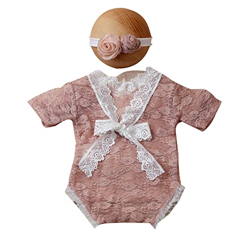 Ldabrye Neugeborenen Fotografie Outfits Mädchen Spitze Strampler Neugeborenen Fotografie Requisiten Strampler Baby Mädchen Rock Foto Langlebig von Ldabrye