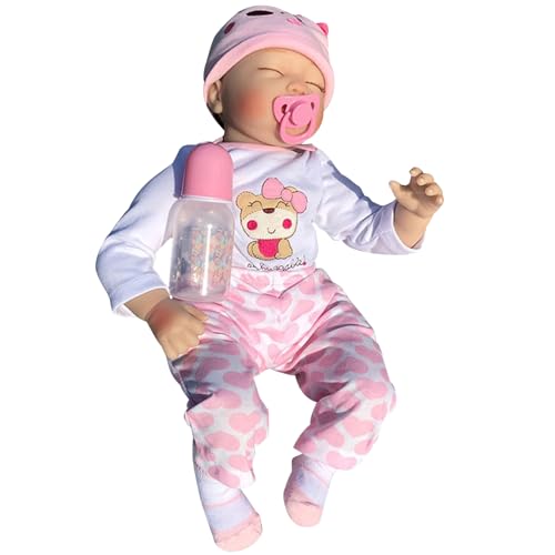 Ldabrye Puppenkleidung Augen Schließen 16/21 Zoll Babyspielzeug Weiches Silikon Weicher Körper Bestes Geburtstagsgeschenk Für Kinder Kleinkinder von Ldabrye