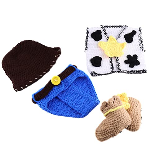 Ldabrye Säuglingsfotografie Outfit Und Höschen Cowboy Kostüm Fotostudio Posen Requisiten Universelle Baby Fotokleidung Duschgeschenk von Ldabrye