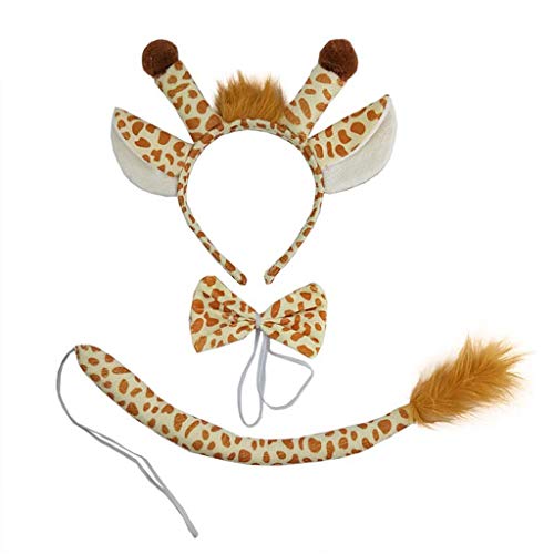 Ldabrye Stirnbänder Giraffen Stirnband Kopfbedeckung Plüsch Giraffen Haarband Giraffen Haarreifen Cartoon Halloween Haarband Party Stirnbänder Festliche Dekoration Kopfschmuck Kostüm Dress Up von Ldabrye