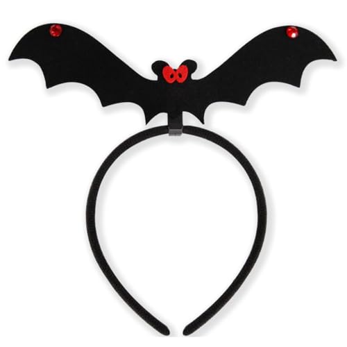 Ldabrye Stirnbänder Gruseliges schwarzes Fledermaus-Stirnband mit grünen Augen Kostümzubehör Haarschmuck Haarteile für Halloween Cosplay Halloween Haarband Kopfschmuck Kostüm Dress Up Haarschmuck von Ldabrye