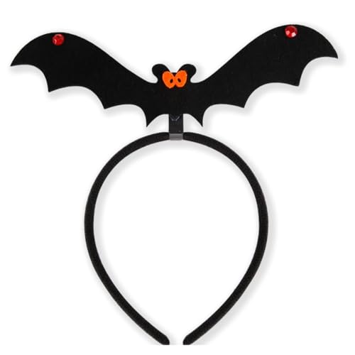 Ldabrye Stirnbänder Gruseliges schwarzes Fledermaus-Stirnband mit grünen Augen Kostümzubehör Haarschmuck Haarteile für Halloween Cosplay Halloween Haarband Kopfschmuck Kostüm Dress Up Haarschmuck von Ldabrye