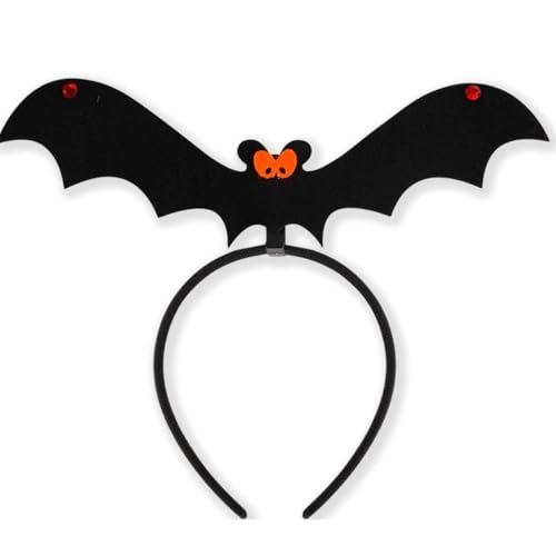 Ldabrye Stirnbänder Gruseliges schwarzes Fledermaus-Stirnband mit grünen Augen Kostümzubehör Haarschmuck Haarteile für Halloween Cosplay Halloween Haarband Kopfschmuck Kostüm Dress Up Haarschmuck von Ldabrye