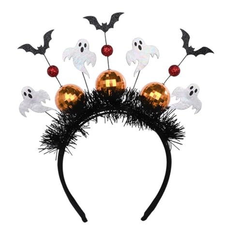 Ldabrye Stirnbänder Kopfschmuck Halloween Disco Kopfbedeckung Discokugel Girlande für Stall Markt Glänzende Spiegelkugel Halloween Kopfschmuck Halloween Haarband Kopfschmuck Kostüm Dress Up von Ldabrye