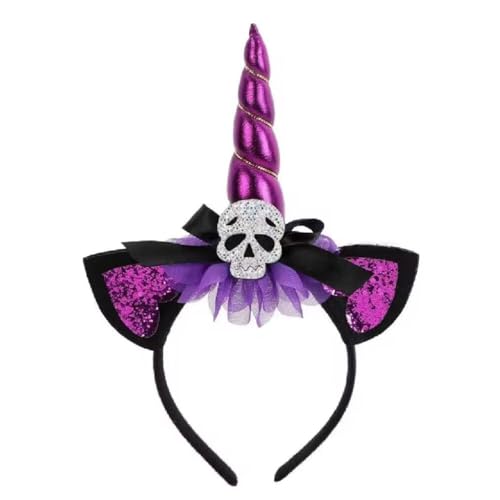 Ldabrye Stirnbänder Weihnachtsdeko Festliche Pailletten Hairhoop Einhörner Horn Stirnband Party Prop Halloween Haarband Party Stirnbänder Festliche Dekoration Kopfschmuck Kostüm Dress Up Haarschmuck von Ldabrye