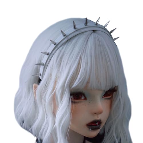 Ldabrye Stirnband Punk Nieten Stirnband PU Spiked Hair Hoop Gothic Rock Kopfbedeckung für Cosplay Uni Rock Spiked Kopfbedeckung Zubehör Haarband Haarschmuck für Frauen Mädchen von Ldabrye