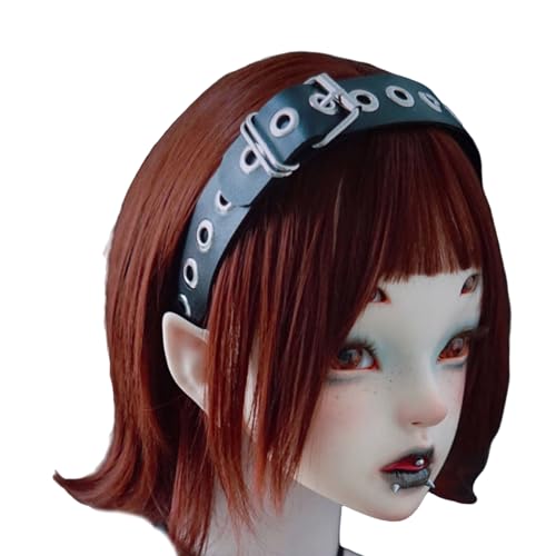 Ldabrye Stirnband Punk Nieten Stirnband PU Spiked Hair Hoop Gothic Rock Kopfbedeckung für Cosplay Uni Rock Spiked Kopfbedeckung Zubehör Haarband Haarschmuck für Frauen Mädchen von Ldabrye