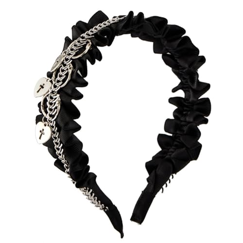 Ldabrye Unisex Punk Niethaar Hoop Haarband Für Rockkonzerte Nieten Mit Dunkler Kopfbedeckung Unisex Wear von Ldabrye