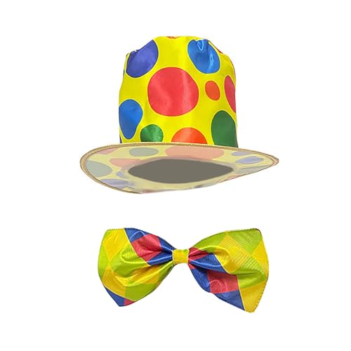 Ldbuejiaja Halloween-Clown-Kostüm-Zubehör, Clown-Hut, Clown-Fliege für Damen, Herren, Halloween, Weihnachten, Karneval, Cosplay, Partys von Ldbuejiaja