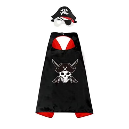 Ldbuejiaja Kinder-Skelett-Umhang mit Cosplay, Piratenkostüm-Set für Mottoparty, Cosplay, Party, Kindergeburtstag von Ldbuejiaja