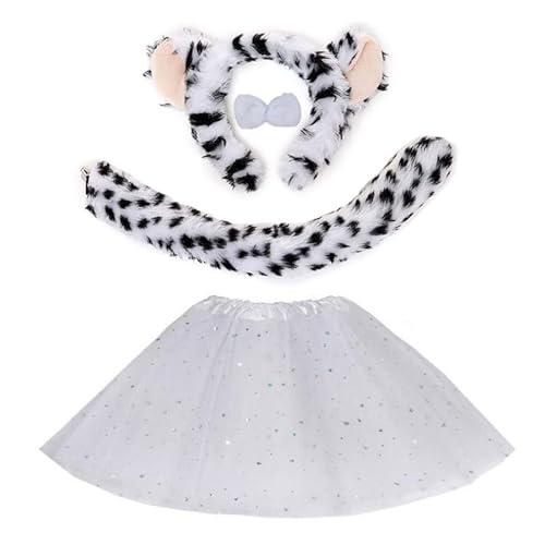 Ldbuejiaja Leoparden-Kostüme, Leopardenohren, Stirnband, Schwanz, Tutus, Kostüm-Set, Halloween, Cosplay, Party-Zubehör von Ldbuejiaja