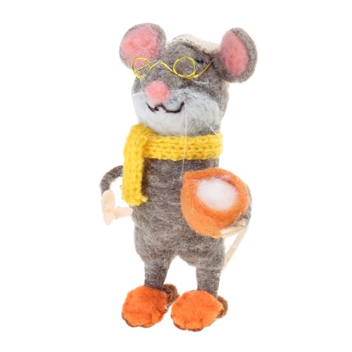 Ldbuejiaja Realistische Nadelgefühlsgefühl Figur Figur Weihnachtsdekoration Cartoon Wolle Felted Mäusepuppen Für Partythemen Ornament Geschenk von Ldbuejiaja