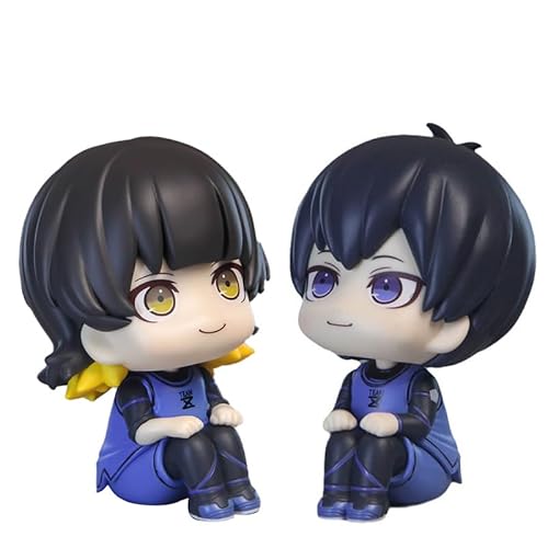 2PCS Blue Lock Figur - Bachira Meguru & Isagi Yoichi Look Up Figur Modell Statue 10CM Desktop Ornaments Sammlerstück Geschenke für Fans von Ldruieu