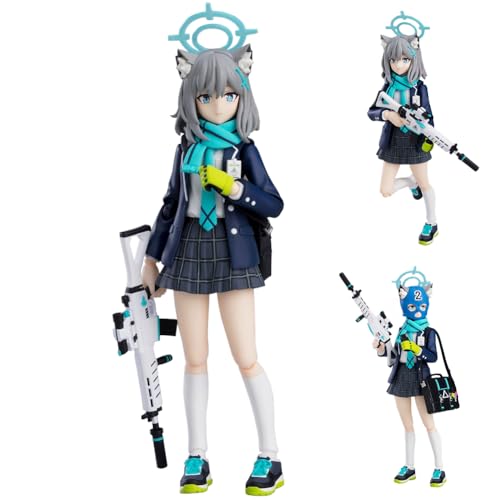 Blue Archive Figur Sunaokami Shiroko Figure Anime Action Statue 15CM Bewegliche Figure mit Auswechselbare Zubehör Modell Figuren Dekorationen Gift von Ldruieu