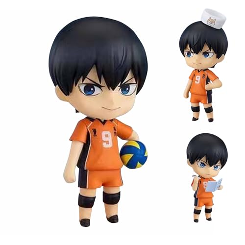 Haikyuu Figur Kageyama Tobio Action Figure 10cm Orange Jersey Style Interchangeable Face Figure Anime Collections Statue Model Gift for Fans von Ldruieu