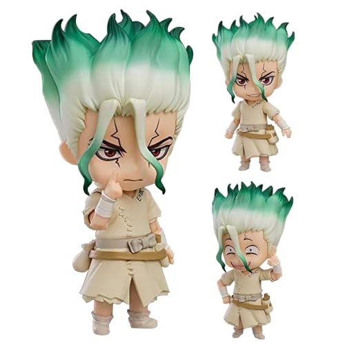 Ishigami Senkuu Action Figure Anime Figur 10cm PVC Statue Action Figuren Beweglich Mit Austauschbarem Gesicht Handmade Desktop Dekoration Sammlerstücke Geschenke von Ldruieu