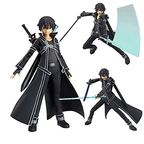 Kirito Figur Anime Charcter Kirito Action Figure Austauschbare Zubehörversion Statue Desktop Ornament Sammlerstück Geschenk für Anime Fans von Ldruieu