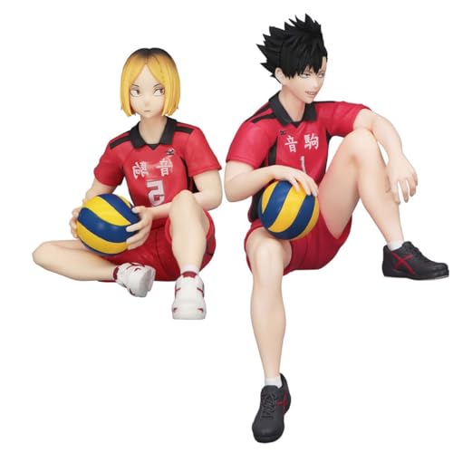 Ldruieu 2 Stücke Haikyuu Figur Kuroo Tetsurou&Kozume Kenma Anime-Figuren Statuen PVC Sitzende Pose Modell Desktop Sammlerstück Geschenke von Ldruieu