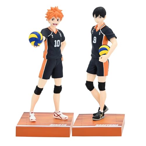 Ldruieu 2PCS Haikyuu Anime Figuren Hinata Shoyo & Tobio Kageyama Figur 18cm Statue Modell Desktop Sammlerstück Geschenke für Anime Fans von Ldruieu